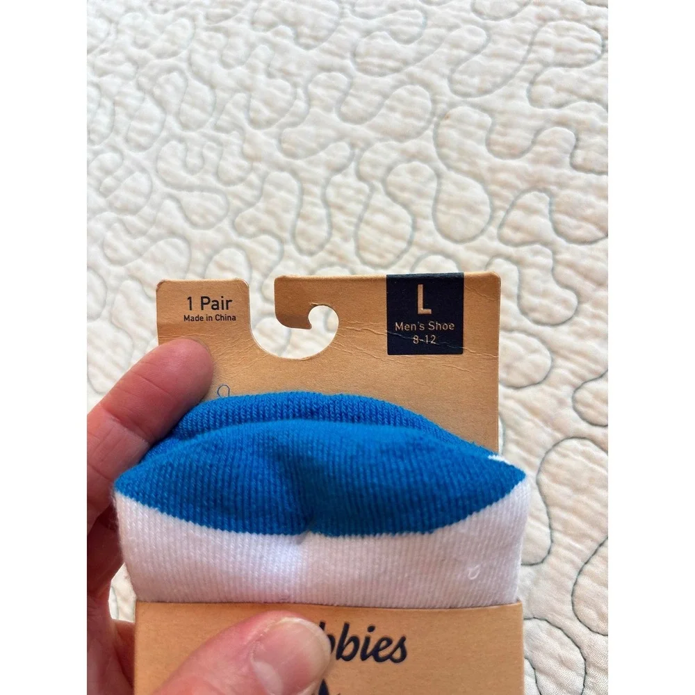 Chubbies Mens Crew Socks White Blue Gecko Pineapple Graphic Size Large 8-12